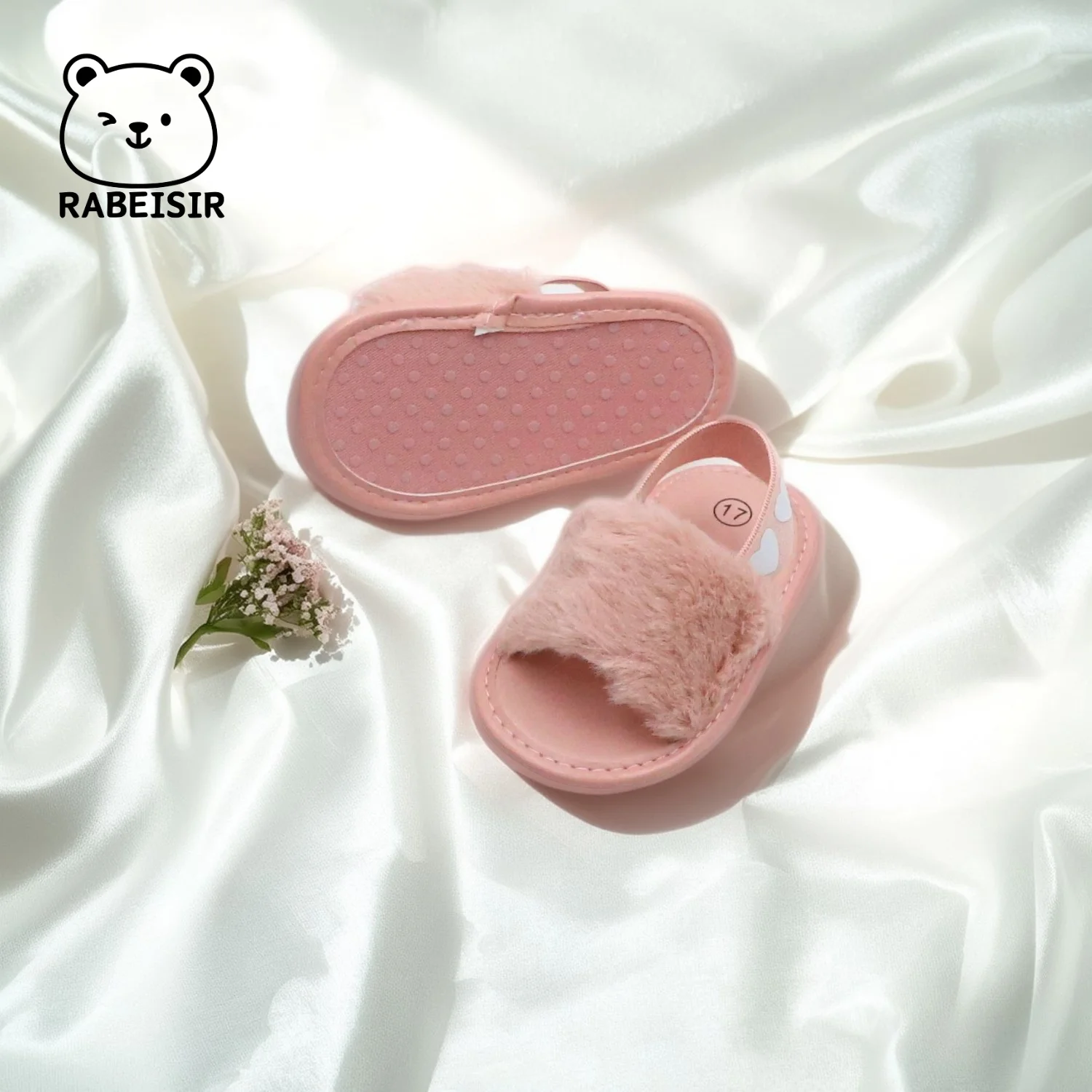 Baby girl winter breathable front shoes cute plush toddler shoes baby shoes