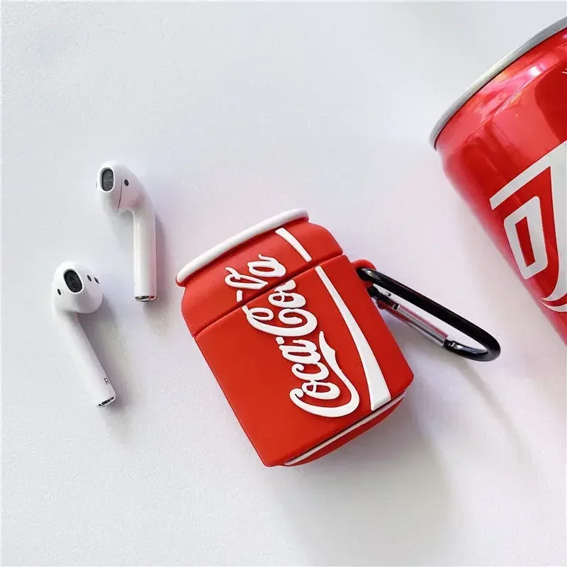 Creative beverage bottle Coca-Cola for Airpods pro case  Apple earphone case Airpods1/2 Bottle cap Beverage tank Silica gel case