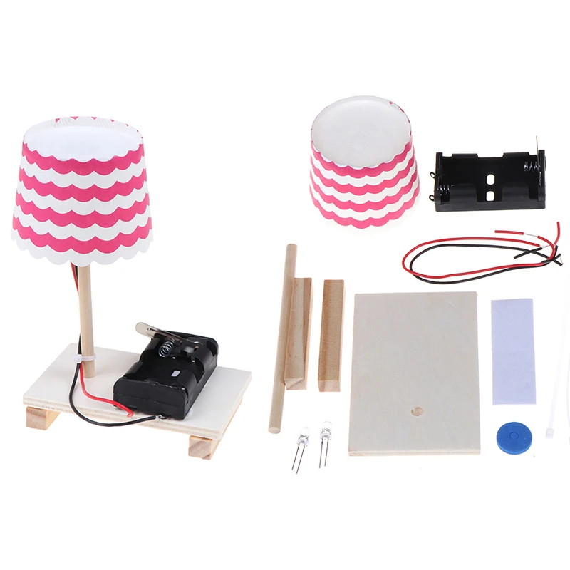 Kids DIY Science Experiment Toys Mini Wooden Table Lamp Gizmo Educational Toy Set For Children's Learning And Fun