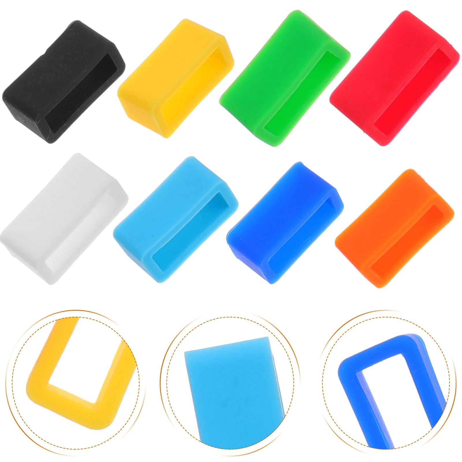 

8pcs Rubber Watchband Bands Keeper AntiFall Buckle Stretchy Holder Soft Comfortable Practical Replacement