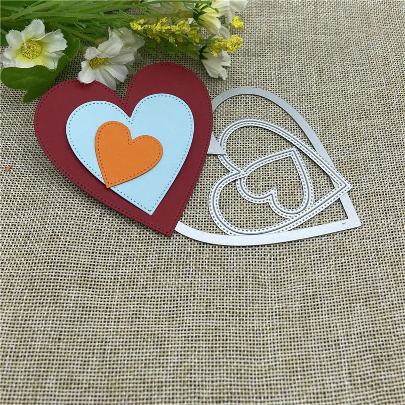 3 teile/satz Herz Metall schneiden stirbt form Runde loch label tag Sammelalbum papier handwerk messer form klinge punch schablonen stirbt