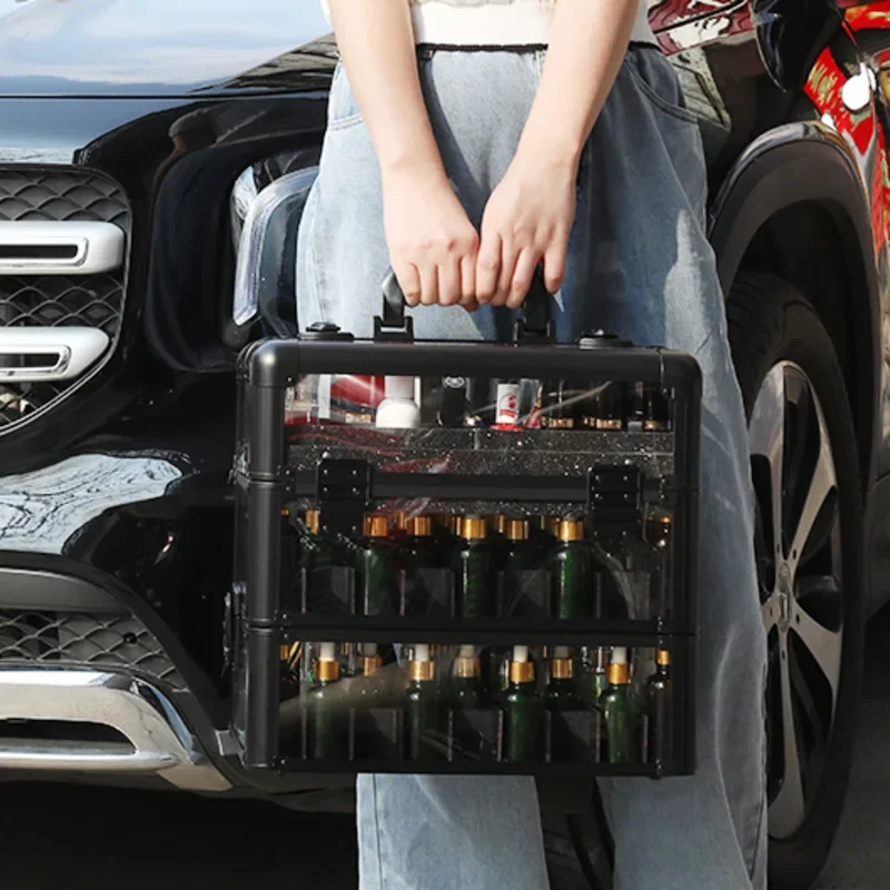 Large Capacity Transparent Makeup Case Portable Professional Multi-layer Nail Oil Storage Box With Lock Waterproof Beauty Box