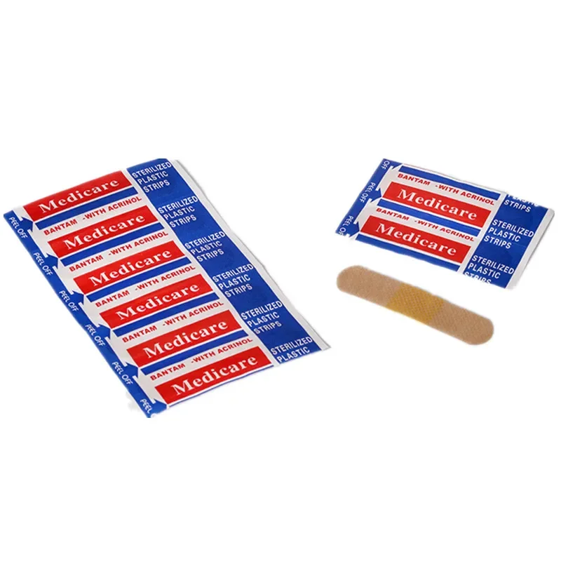 100 개/대 밴드 보조 통기성 접착 붕대 응급 처치 밴드 보조 응급 고약 상처 드레싱 패치 Woundplast