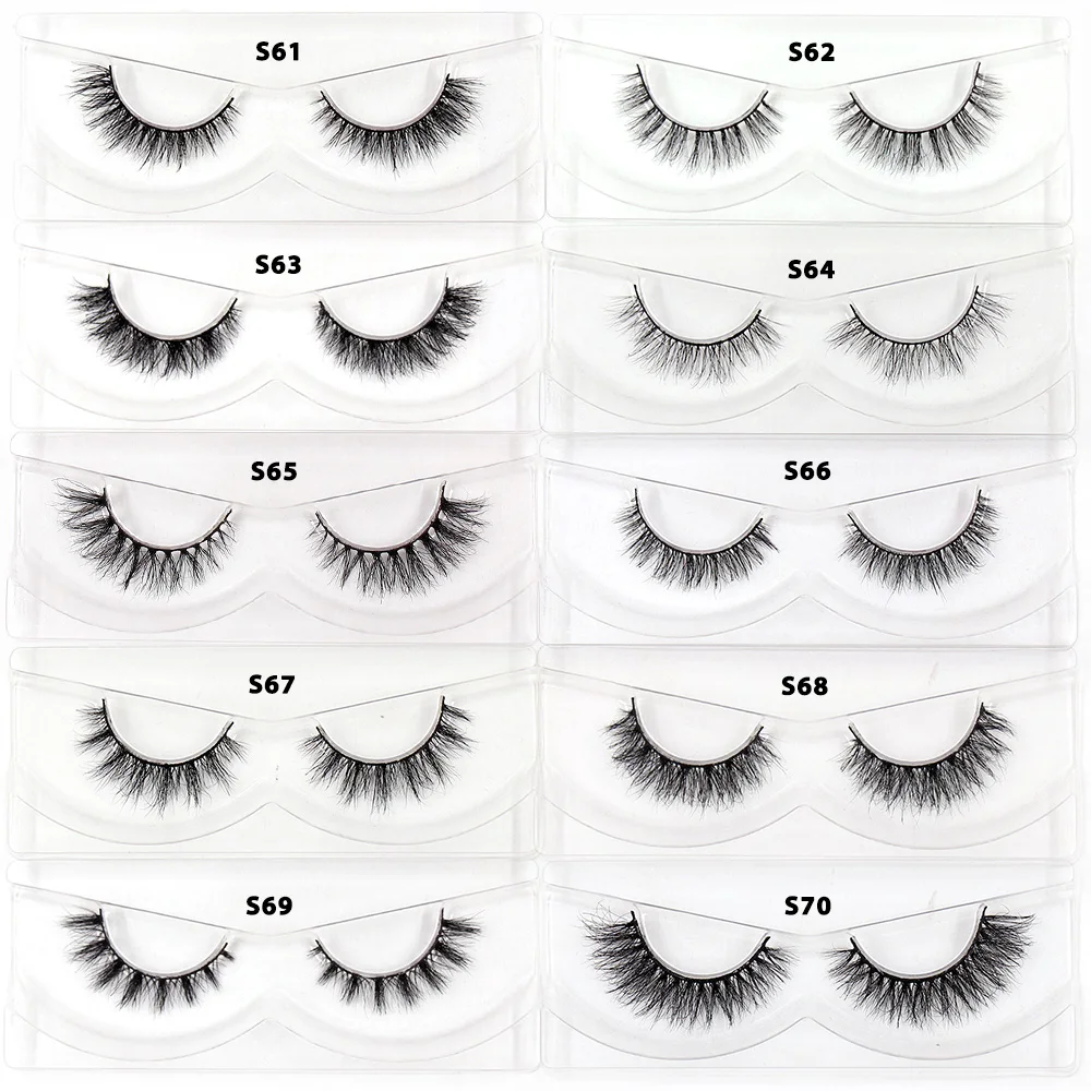 30/60/100 Pairs Mink Lashes No Box 3D Mink Eyelashes Short Natural Mink False Eyelash in Bulk Cruelty-free Makeup Lashs