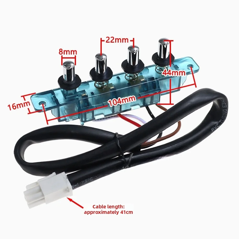 4 Button Range Hood Control Panel 104 x 16mm for Blue Replacement Part 250V Rated for Standard Kitchen Ventilation