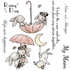 Mangocraft Lovely Rabbits Couples Cutting Dies Clear Stamp DIY Scrapbooking Metal Dies Silicone Stamp For Cards Albums Decor