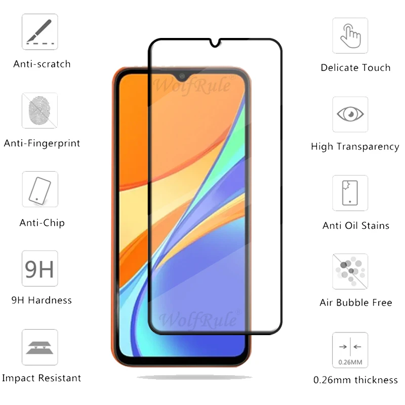 6-In-1 Voor Xiaomi Redmi 9c Glas Voor Redmi 9c Gehard Glas Volledige Cover Lijm 9H Beschermende Schermbeschermer Redmi 9c Lensglas