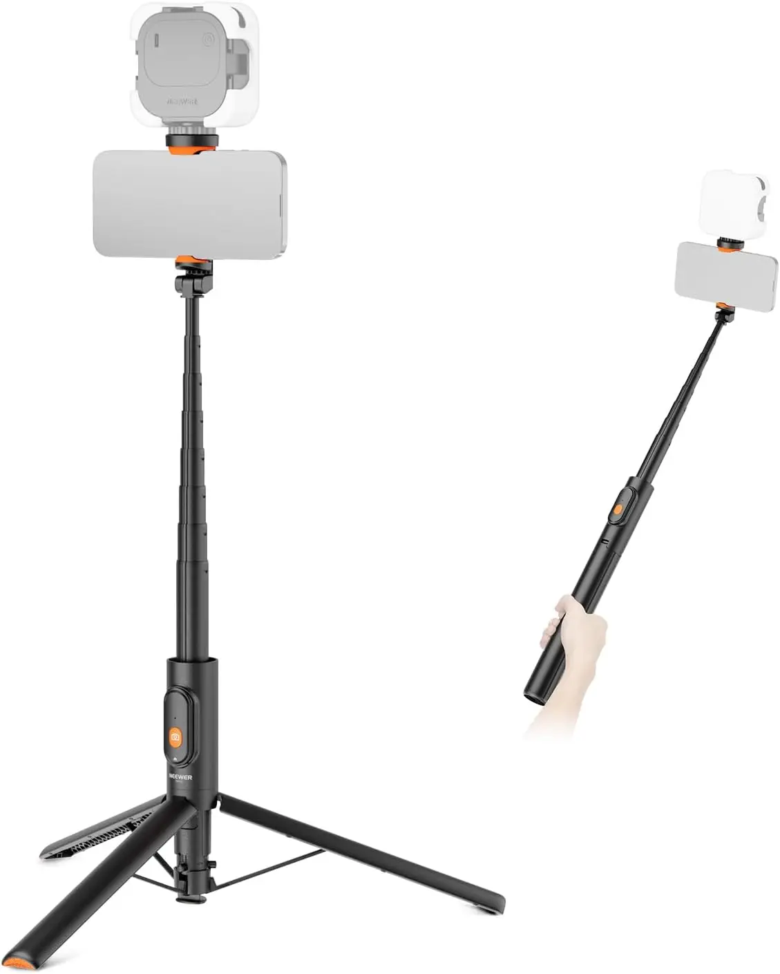 

57.9" Selfie Stick Tripod with Remote for iPhone Samsung Android, Metal Portable Travel Cell Phone Stand for Video Recording