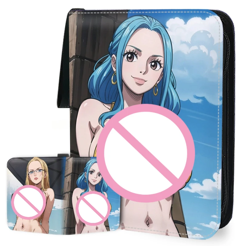Zipper PU Binder Pockets One Piece Anime  Album Trading Card Collector Folder Game Card Storage Book For  Collection