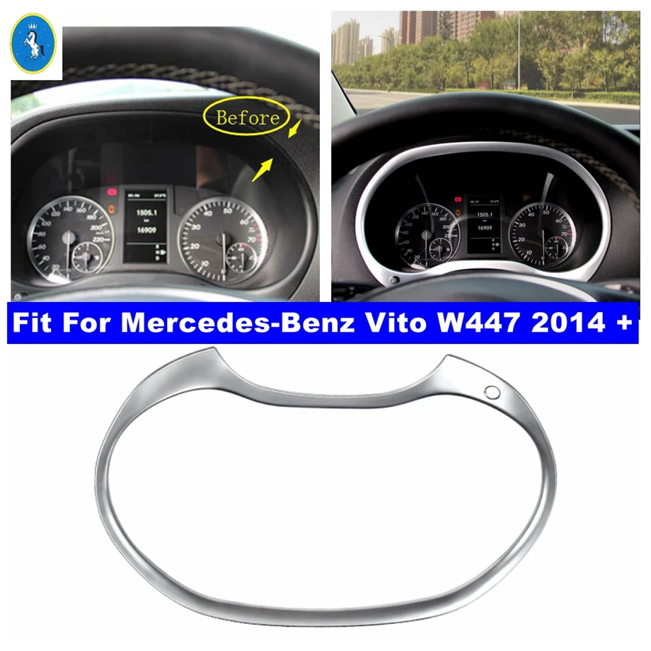 

Dashboard Instrument Panel Screen Frame Cover Trim Fit For Mercedes-Benz Vito W447 2014 - 2021 Auto Matte Interior Accessories