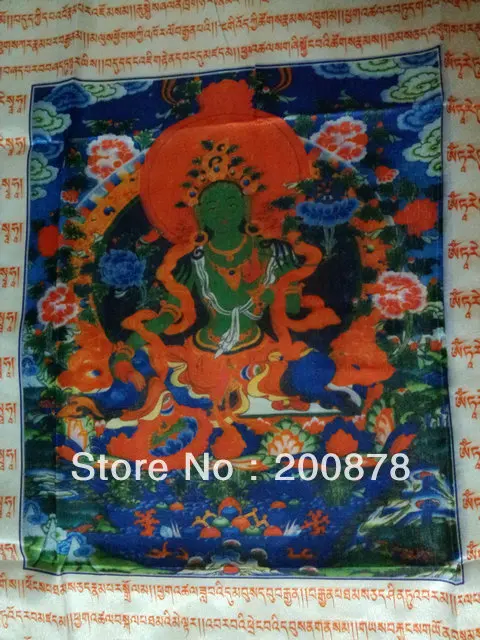 Banderas de oración del Tíbet, seda colorida, tibetana, ocho pulmón auspicioso, bandera de caballo de viento, Buda TARA