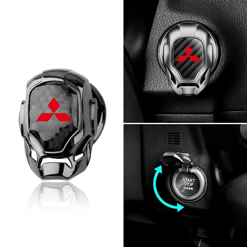 

Car Engine Button Cover Ignition Decorative Car Accessories For Mitsubishi Ralliart Lancer 9 10 ASX Outlander Pajero L200