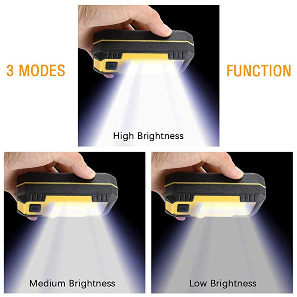 COB Portable Work Light Internal 18650 Rechargeable Battery Flashlight with Magnetic Outdoor Camping Fishing Repairing Spotlight