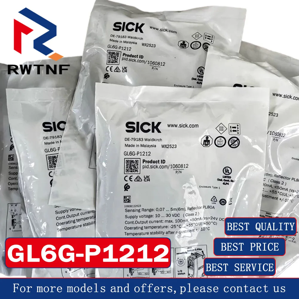Brand New Genuine GL6G-P1212 SICK Diffuse photoelectric sensor with background suppression,100% original warehouse stock