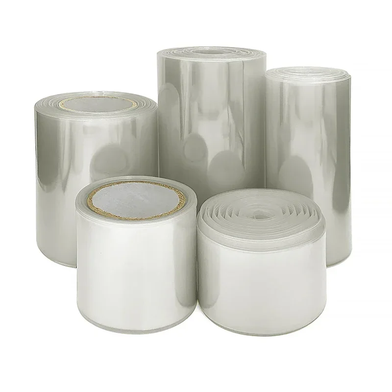 Transparent PVC Heat Shrink Tube Flame Retardant Waterproof Sleeve 21-250mm Width for 18650 Lithium Battery Protection