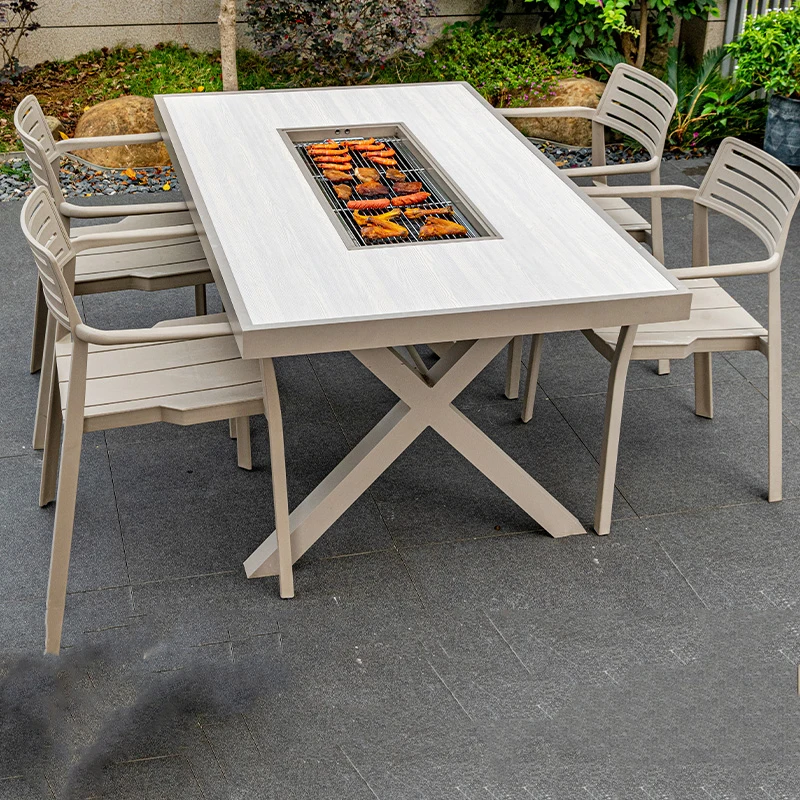 Set di mobili da giardino per scrittura di design Set di mobili da giardino per studio di lusso moderno mobile Mobili per la casa Mesas De Jantar da esterno