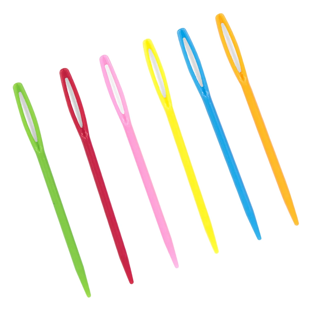 

40pcs Plastic Large Eye Sewing Needles Safety Weaving Tools for Kids Crochet Darning Sewing Handmade Crafts (Blunt Needle Head,