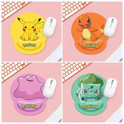 Pokemon Pikachu Ditto Bulbasaur Office Mousepad with Wrist Support Ergonomic Gaming Desktop Mouse Pad Wrist Rest Drop Shipping