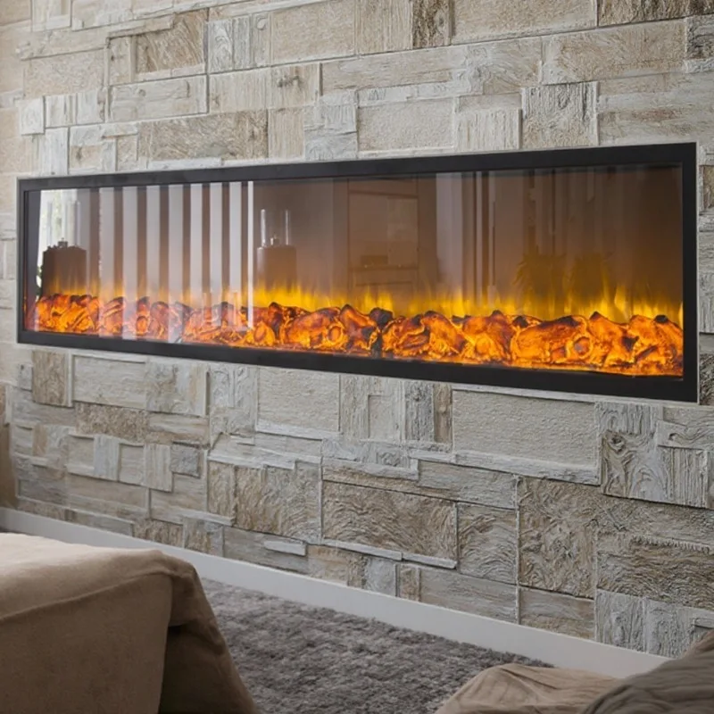 35 Inch Electric Fireplace Insert With LED Light TV Stand Table For Household Use
