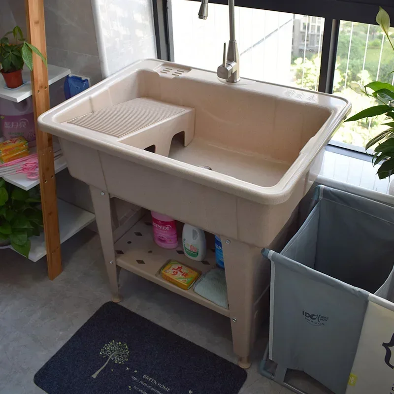 

#v Laundry sink, household balcony with washboard, washing basin, sink, bathroom sink, laundry cabinet, thickened washing cabine