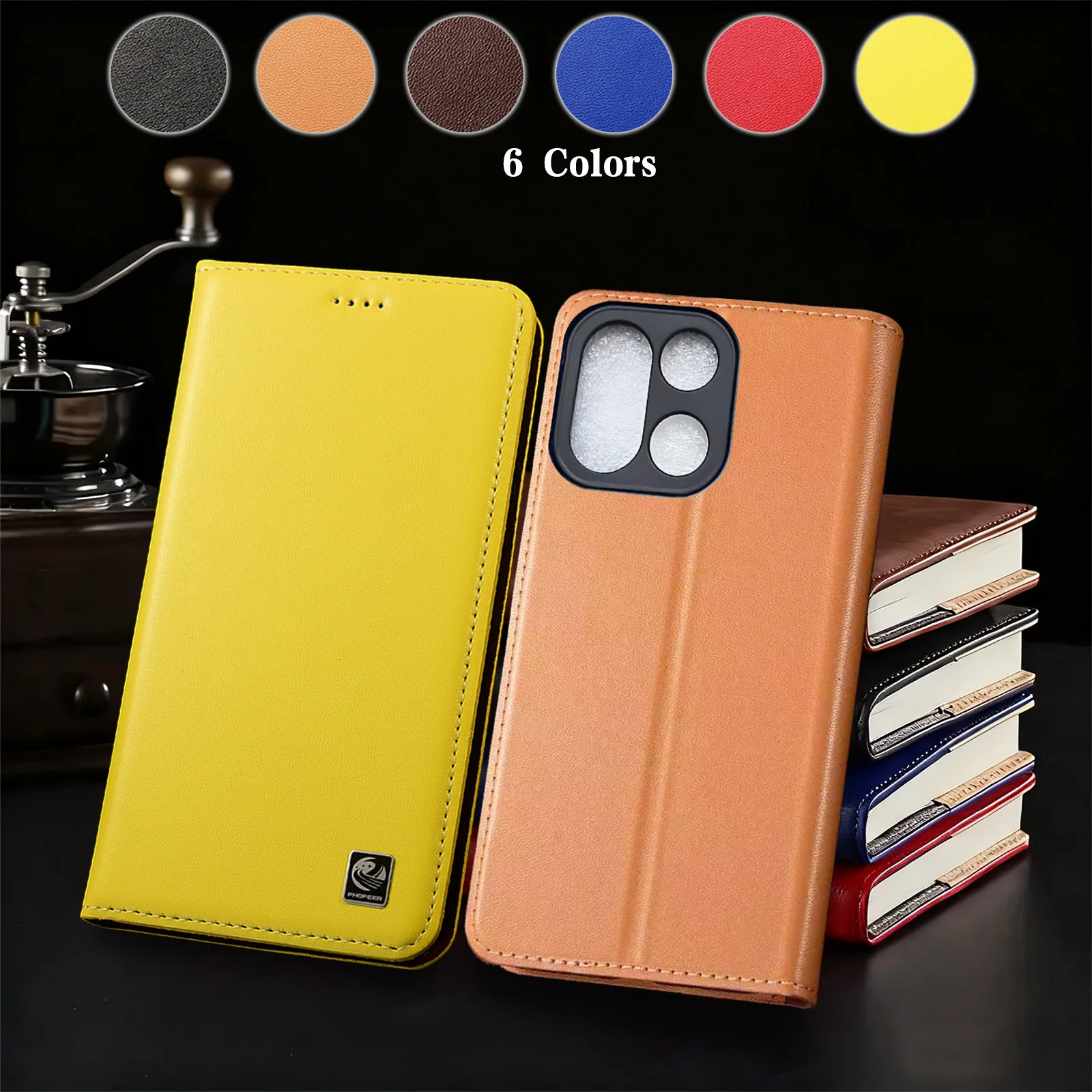 

For Oneplus 6 6T 7 7T 8 8T 9 9R 9T 10R 10T 11 12 12R 13 13R 13T Pro Nappa Pattern Genuine Leather Flip Phone Cover Case Non-Slip