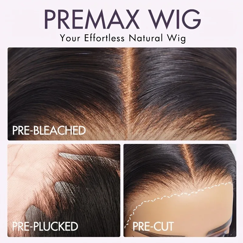 Perucas sem cola cabelo humano bob em linha reta perucas dianteiras do laço do cabelo humano para iniciantes perucas sem cola 13x4 fechamento do laço peruca de cabelo humano fo