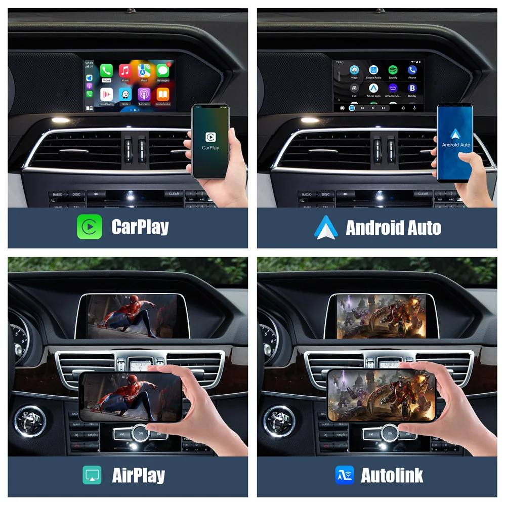 Wireless Carplay Android Auto Adapter for Mercedes Benz NTG4.5/4.7 2011-2014 GLA CLA GLK CLS A B C B E Class Mirror Link AirPlay