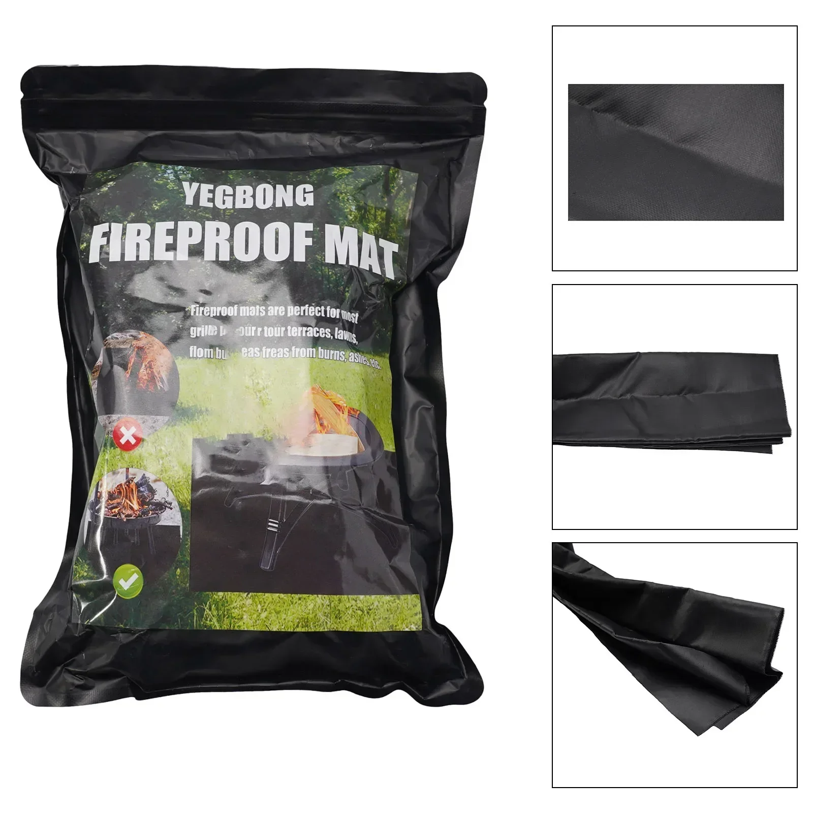 Инструменты для барбекю Коврик для гриля Инструменты для барбекю Противообрастающие противоскользящие черные аксессуары для приготовления пищи Зона настила Легкая маслостойкая