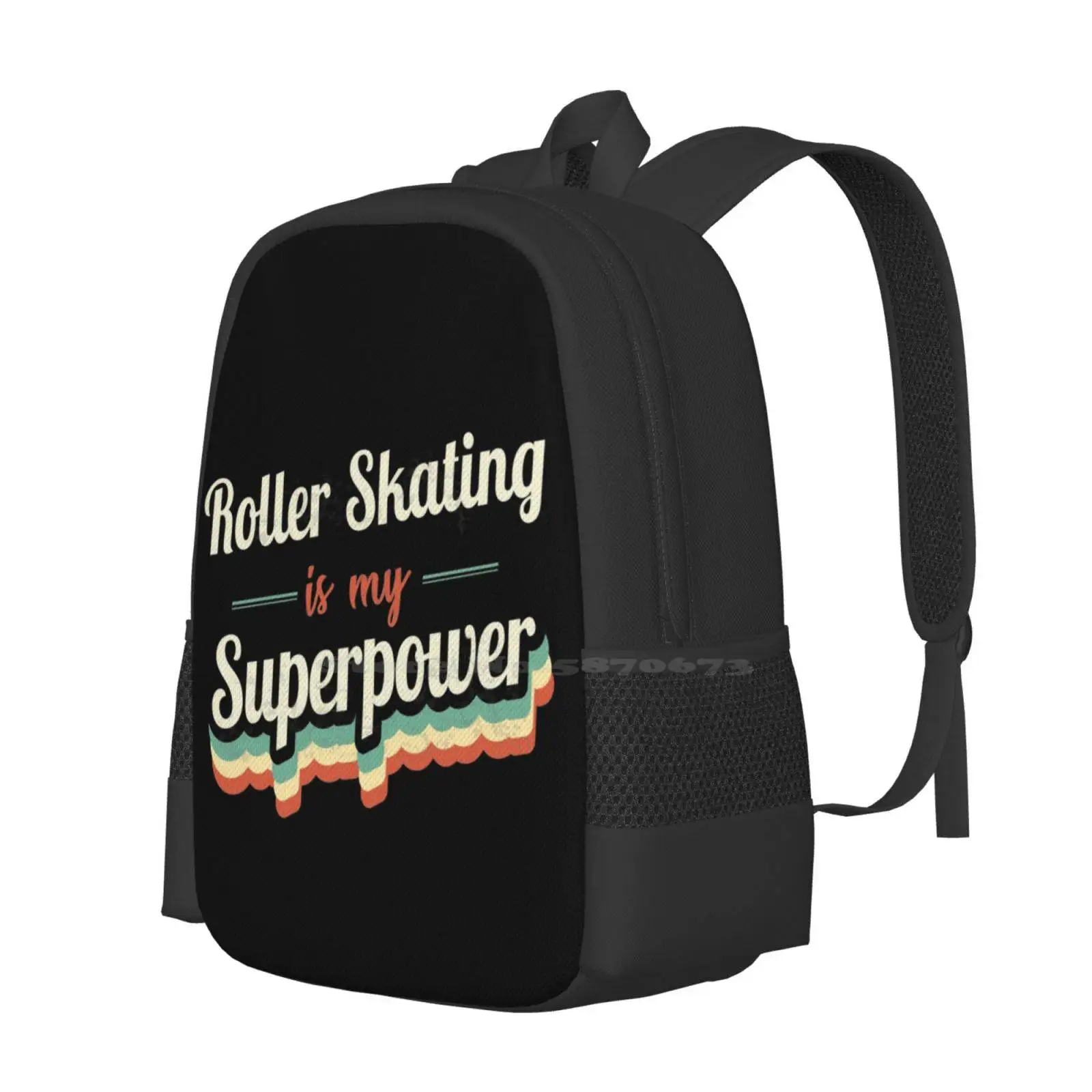 Roller Skating Is My Superpower Hot Sale Schoolbag Backpack Fashion Bags Roller Derby Roller Skating Roller Skates Skater