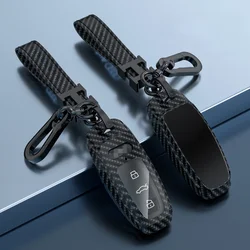 Carbon Fiber Smart Car Key Case Cover Chain Remote Fob Shell Holder Keychain Protector For Audi A3 A4 A6 C8 D5 A7 A8 Q5 Q8 Etron