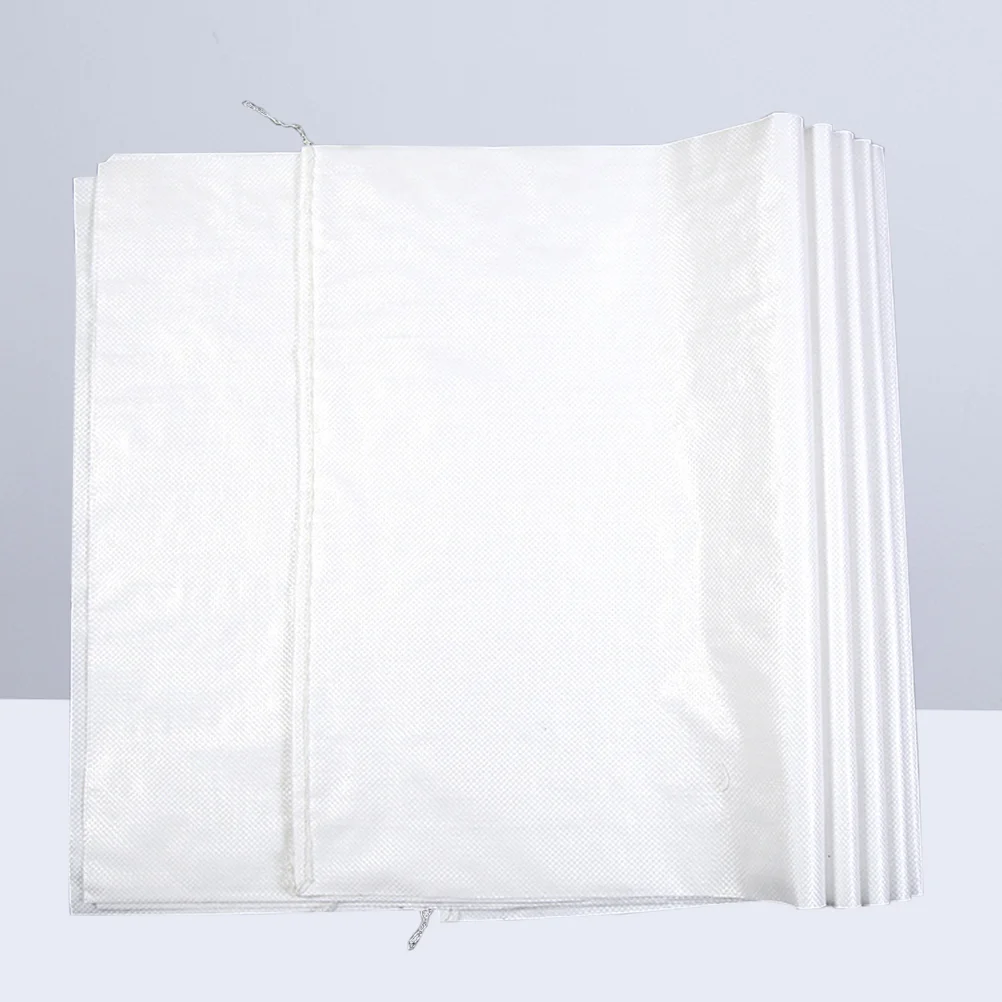 10Pcs White Woven Bag Gunny Sack Sand Bags Plastic Snakeskin Bag For Packaging plastic woven sack sack race bags