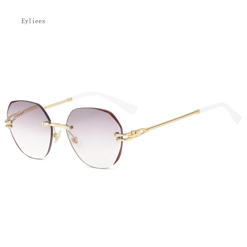 Gafas de lectura redondas para mujer, lentes de presbicia sin montura, envoltura de Metal, lupa de Color degradado femenino, antideslumbrantes, moda