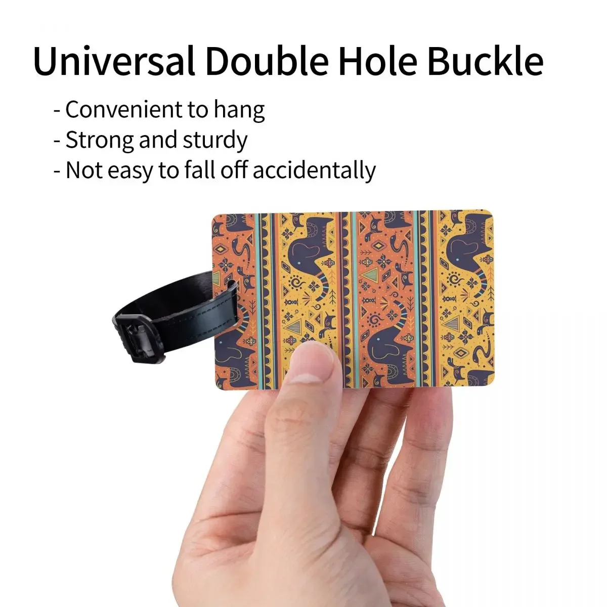 Elephant Cave Drawing Ethnic Style Of Animals Luggage Tags Suitcase Fashion Baggage Boarding Tag Label Holder ID Name Address