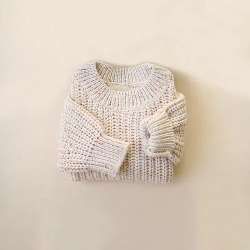 Fashion Kids Toddler Sweaters Autumn Winter Colorful Dot Baby Knitted Pullover Baby Knitwear Clothing