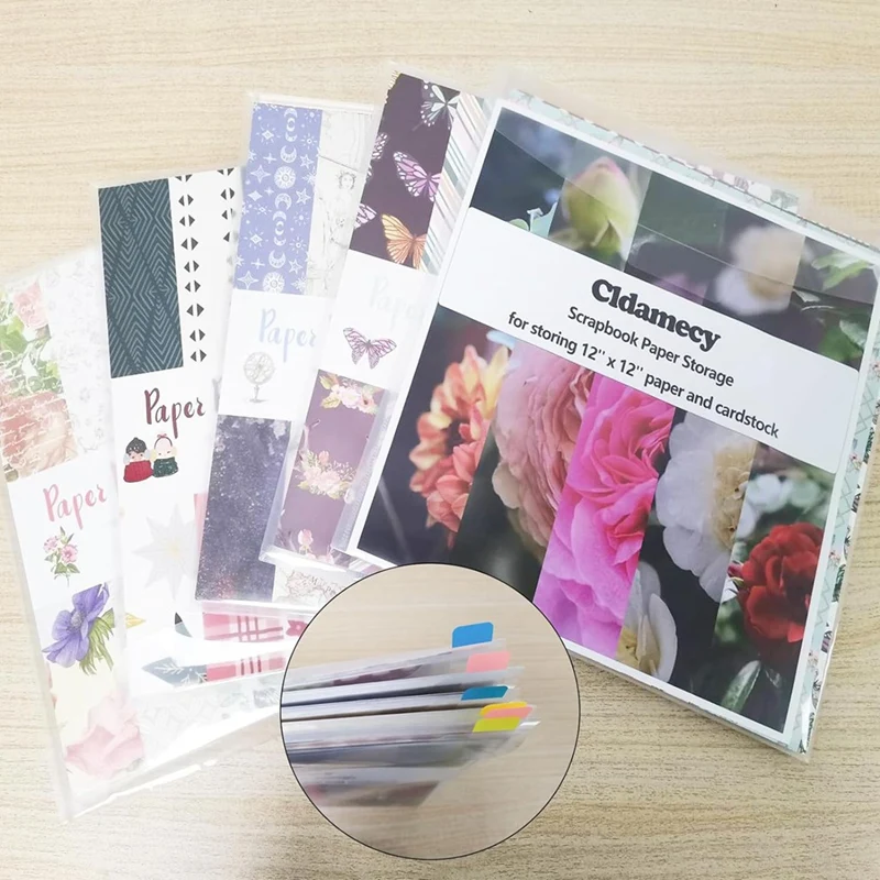 20 Stück transparente Scrap book Organizer Umschläge Aufbewahrung taschen Ärmel zur Aufbewahrung von 12x12 Zoll mit 60 Stück Etiketten aufkleber