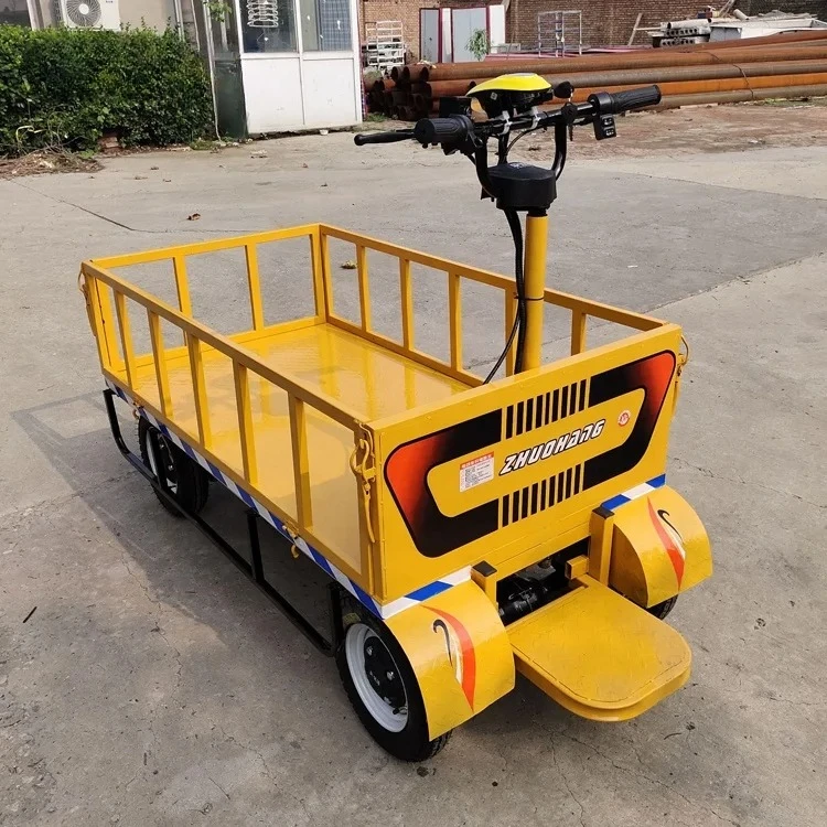 High Performance 4 Wheels Cargo Trolleys 800kg Heavy Duty Platform Trolley Battery Operated Electric Cart for Transport