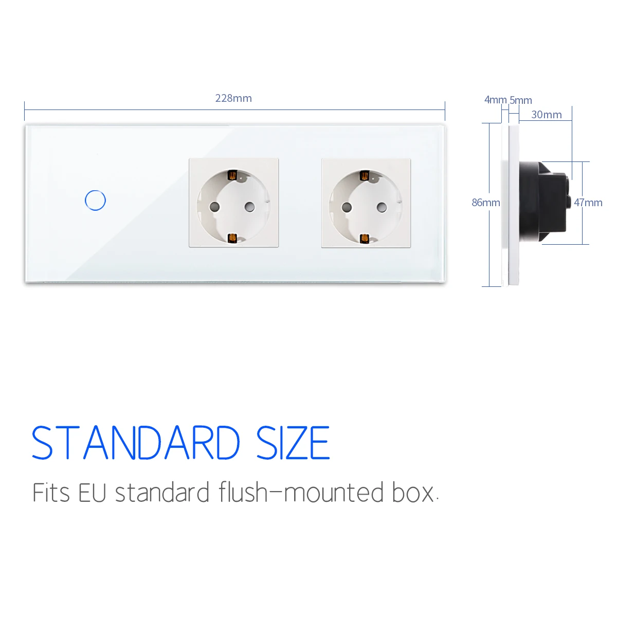 Bingoelec-interruptor táctil inteligente WiFi con enchufe, Panel de cristal blanco, interruptores con Sensor, enchufe Tuya para Smart Home