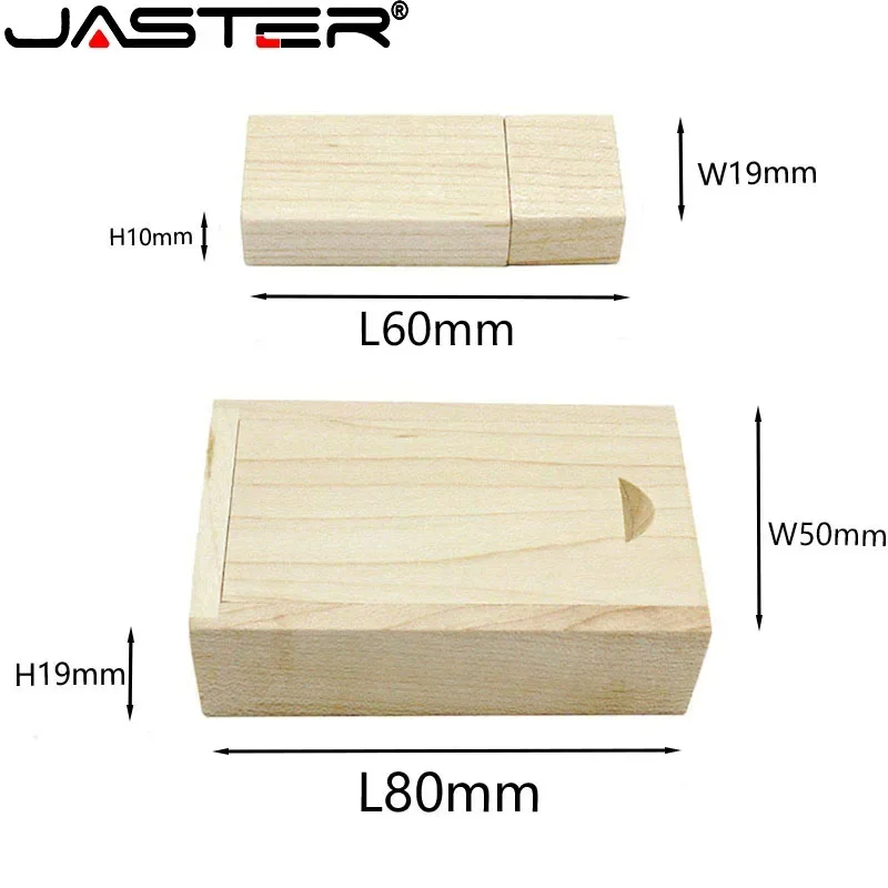 JASTER Free custom logo Photography wooden with box USB 2.0 Flash Drives64GB 32GB 16GB 8GB 4GB Memory stick Business gift U disk