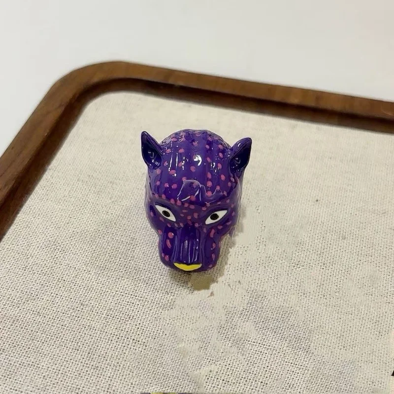 

Large Size European And American Leopard Head Metal Ring for Women Suitable Enamel Drop Oil Animal Ring Party Commute Accessory