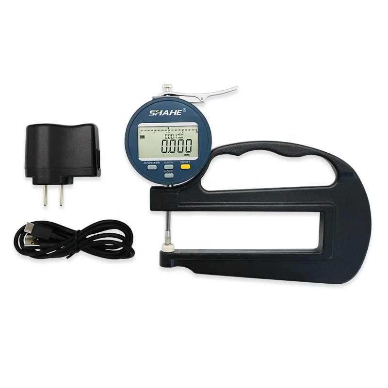 SHAHE 0-0.4 Inch/10mm 0.001mm +/-0.009 Digital Thickness Gauge For Plastic Film Paper Leather Rubber Electronic Thickness Gauge