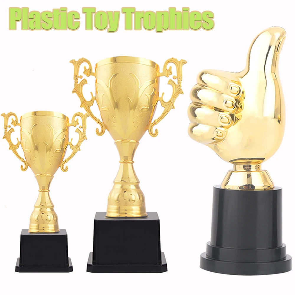 1pc Mini Plastic Gold Reward Trophy Cup Soccer Medals Prize Cup Early Educational Toys Football Gifts for Game School