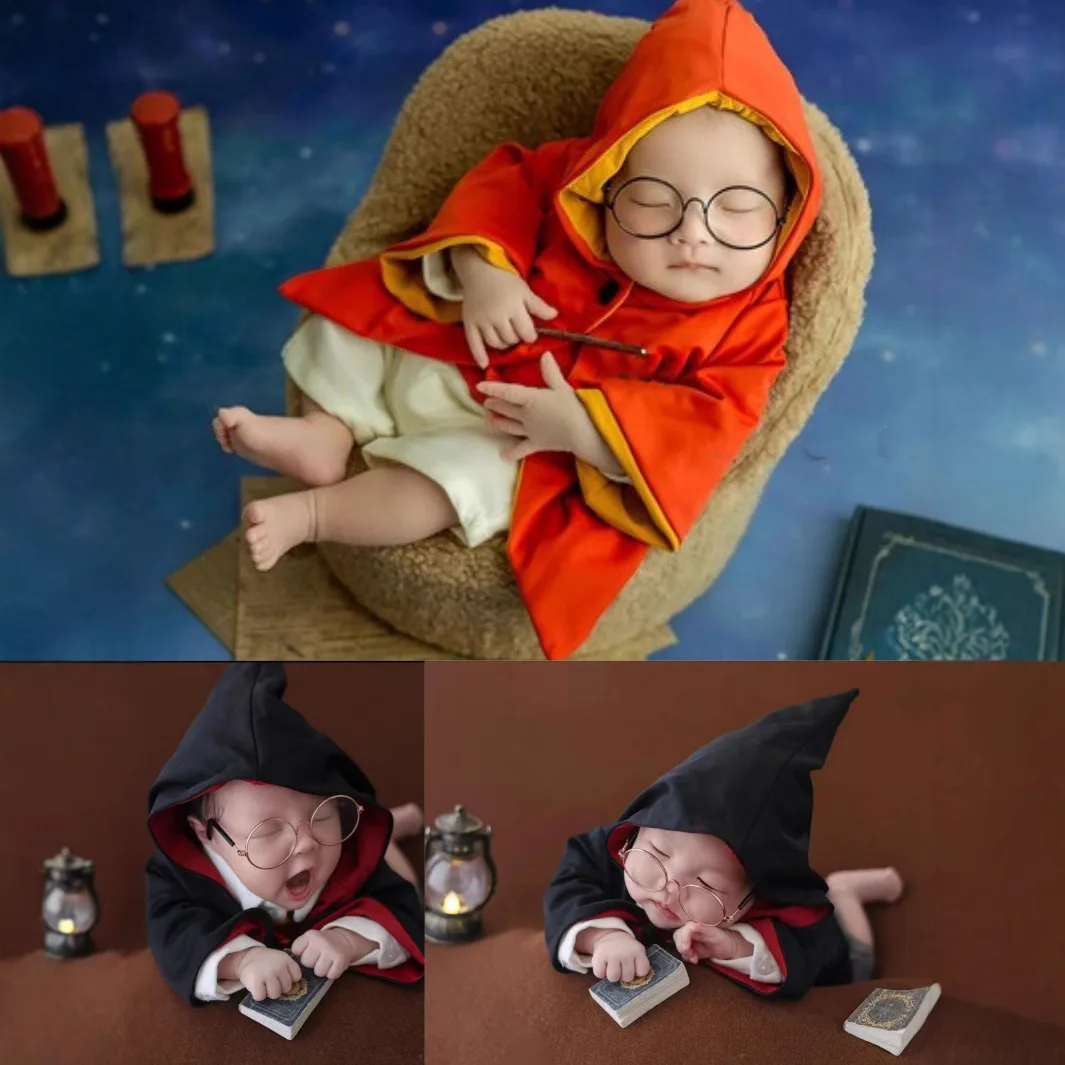 Newborn Photography Props Outfit  Baby Romper Bodysuits Magic Cape Coat Wraps Shooting Baby Photo Props Clothing Accessories