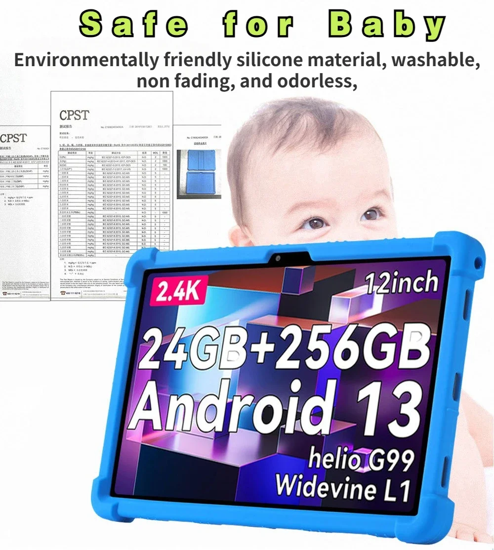 Kids Case for Blackview Tab 18 Case Soft Silicon Stand Protective Shell for Blackview Tab18 12