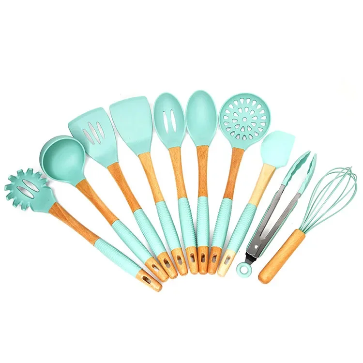 Silicone Building Blocks Handle Kitchenware 10-Piece Non-Stick Cooking Tool Comfortable Grip Silica Gel Kitchen Tools Set