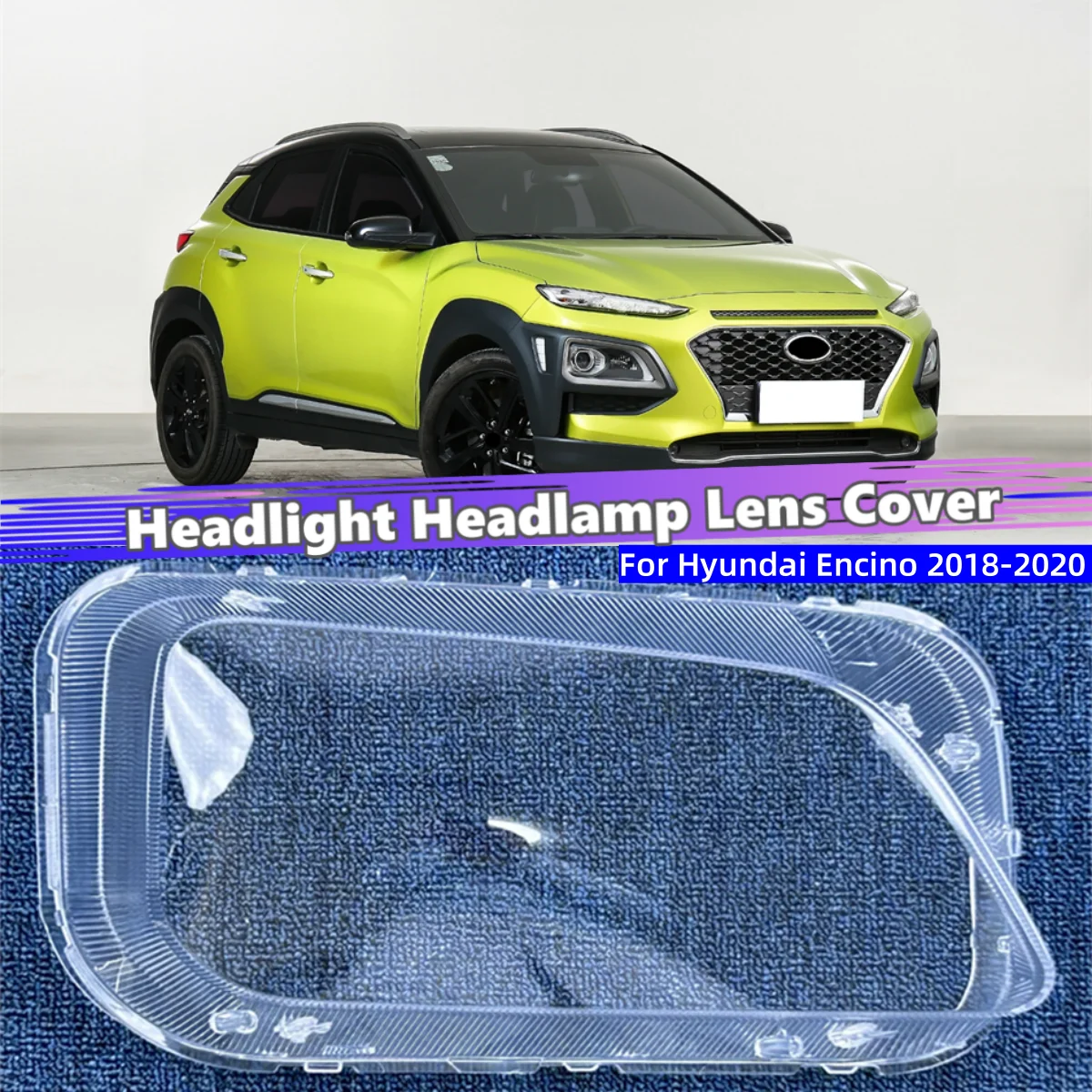 

For Hyundai Encino 2018 2019 2020 Car Accessories Lampshade Headlight Lens Car Front Headlight Lens Cover Lights Shell