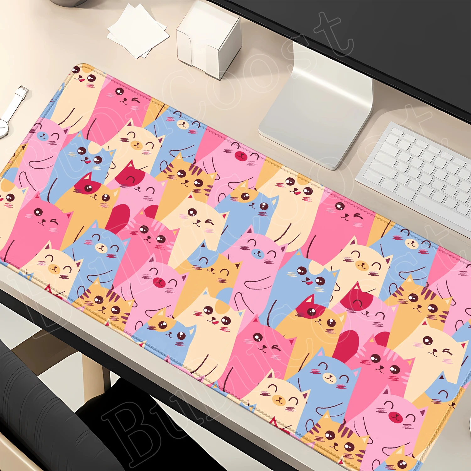 Cute Cat Mouse Pad Large ComputerAccessoriesOffice Decoration Fast Glide Long Desk Pads High Definition Printing Decor Desk Pads
