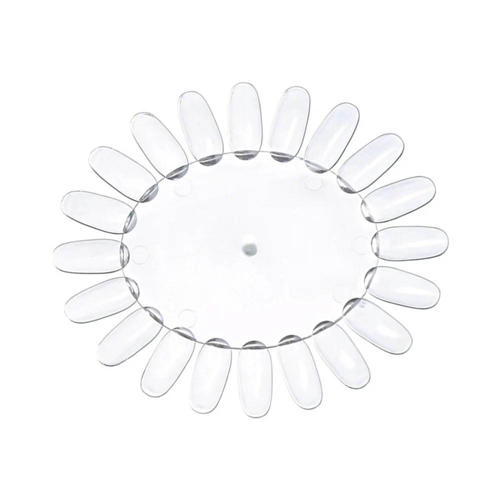 10 Stück Nagellack-Display-Rad, transparente Sonnenblumen-förmige Acrylplatte für Nagelkunst-Übungen und Salon-Schaufenster, 20 Fake