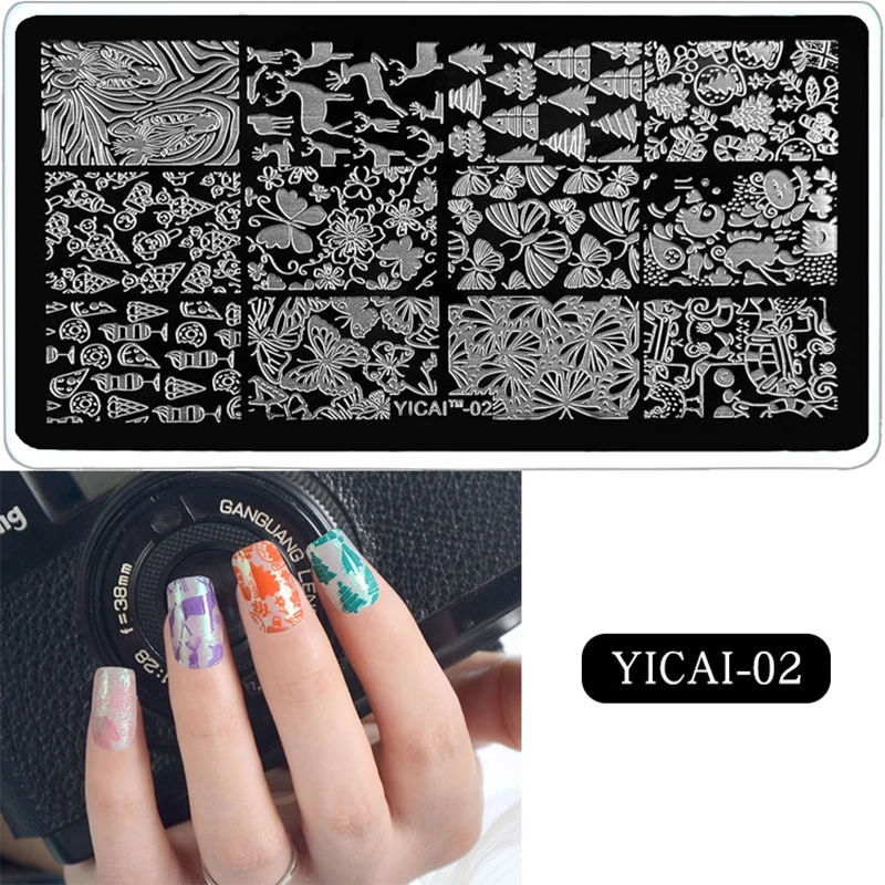 12*6cm 3D Geometric Wave Stripe Flower Nail Stamp French Line Nail Stamping Plates DIY UV Gel Polish Manicure Stamp &*&