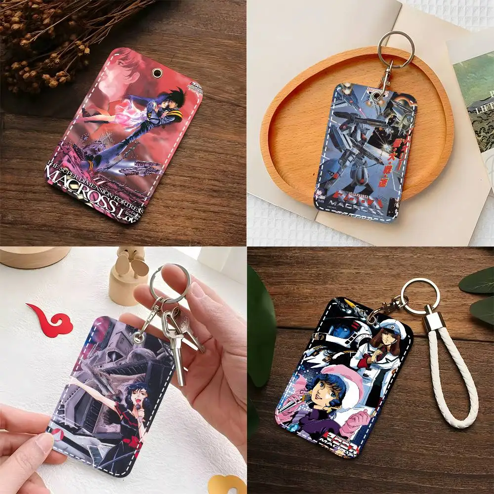

1 шт. Винтажный кожаный чехол-брелок для карт T-The S-Super Dimension Fortress Macross, держатель для карт и ключей