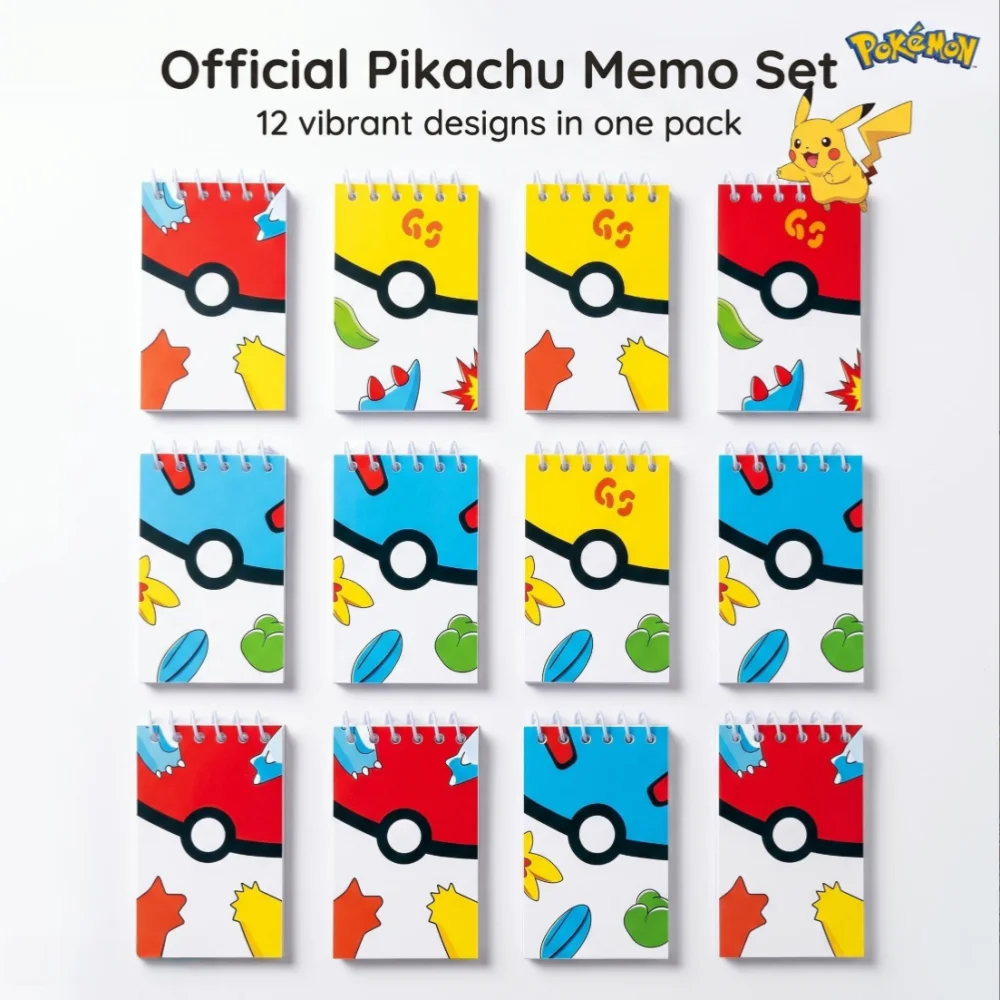 12/24 Stück Pokémon-Serie Notizblöcke. Geeignet für Schul- und Büronotizen. Schulbedarf-Geschenkset für den Schulanfang.